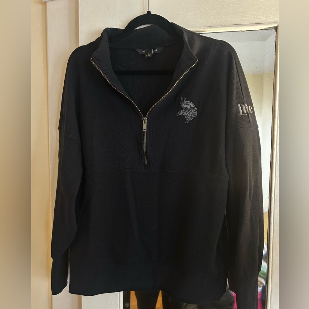 Black Quarter-Zip Pullover - Vikings x Miller Lite